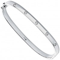 9ct White Gold 0.20ct 5 Stone Diamond Bangle