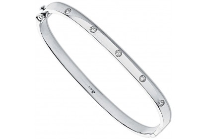 9ct White Gold 0.20ct 5 Stone Diamond Bangle