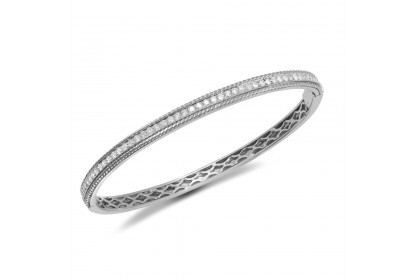 9ct White Gold Diamond Bangle