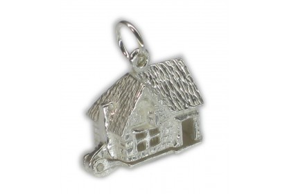 Sterling Silver Open Village Pub Charm