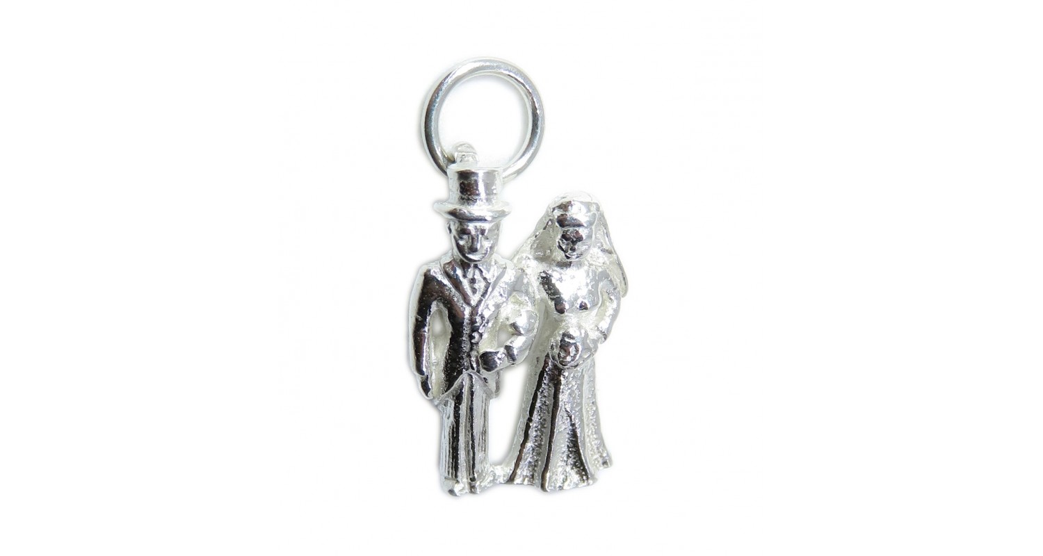 Sterling Silver Bride & Groom Charm