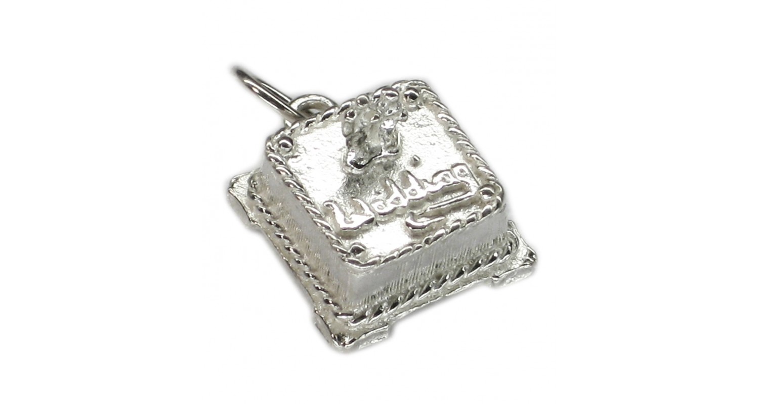 Sterling Silver Wedding Cake Charm