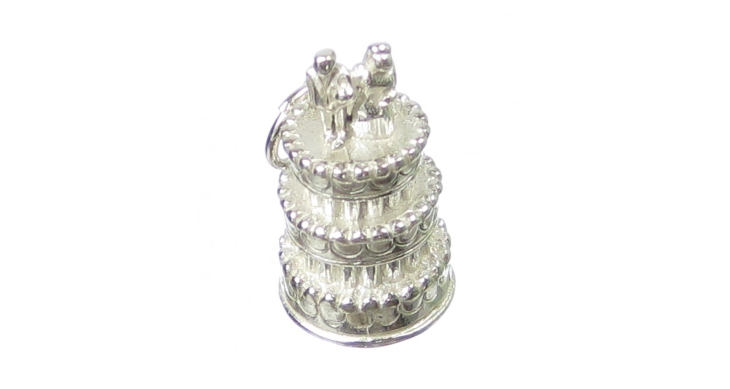 Sterling Silver Three Tier Cake Charm