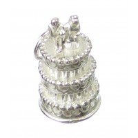 Sterling Silver Three Tier Cake Charm