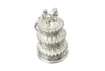 Sterling Silver Three Tier Cake Charm