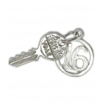 Sterling Silver 16 Yale Key Charm