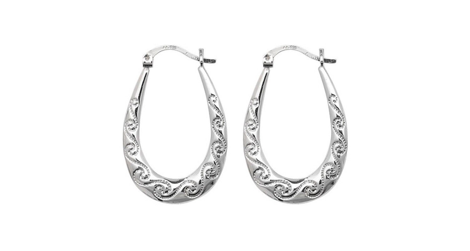 SILVER CREOLE EARRINGS