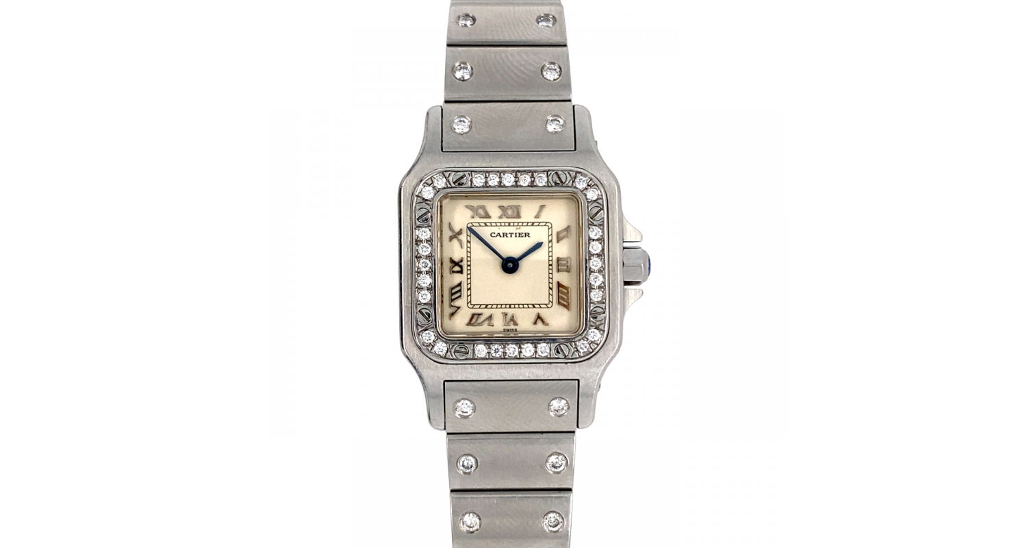 Cartier Santos Diamond Set Watch