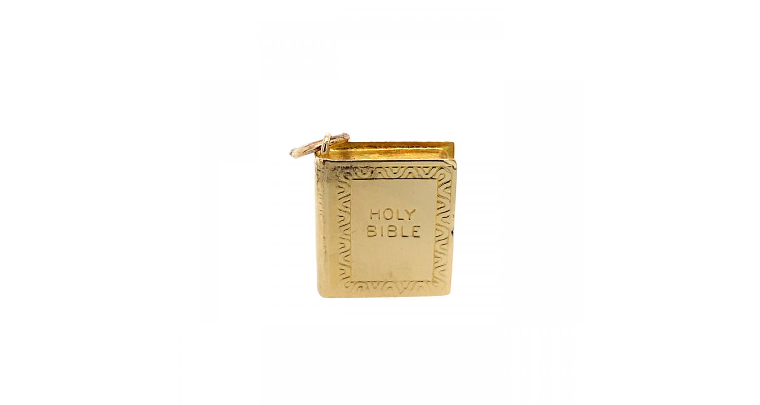 9ct Yellow Gold Holy Bible Charm