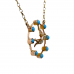 9ct Yellow Gold Turquoise & Seed Pearl Necklace