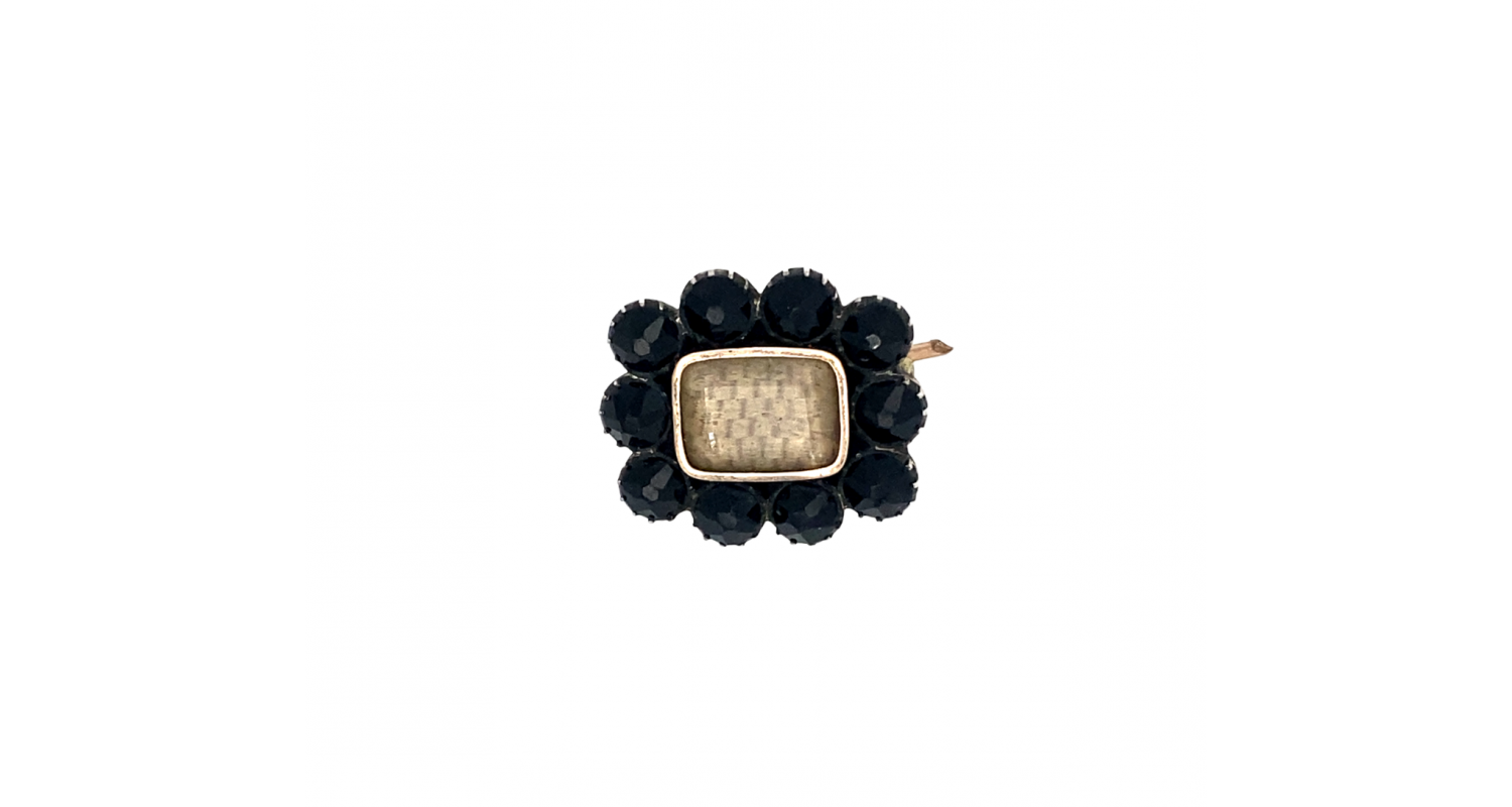 Victorian Onyx Mourning Brooch