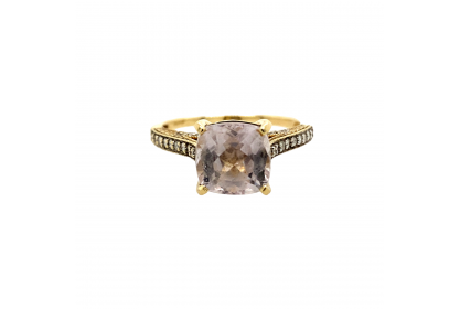 9ct Yellow Gold Quartz & CZ Ring