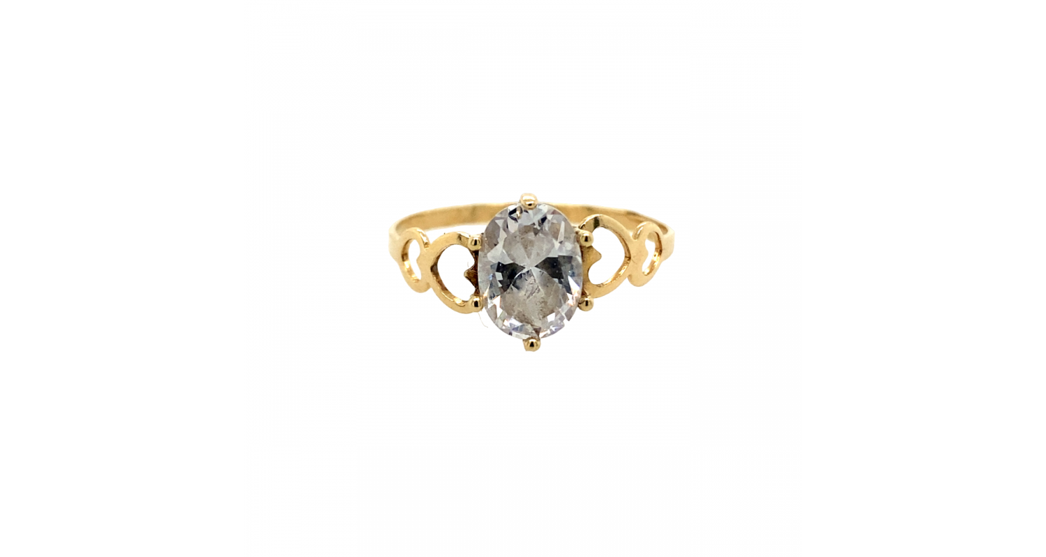 9ct Yellow Gold Cubic Zirconia Ring