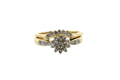 9ct Yellow Gold Diamond Ring Set