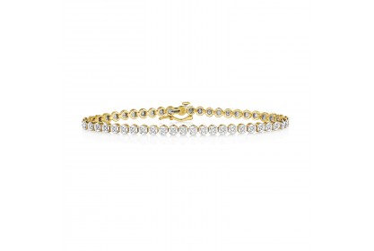 9ct Yellow Gold 0.25ct Diamond Tennis Bracelet