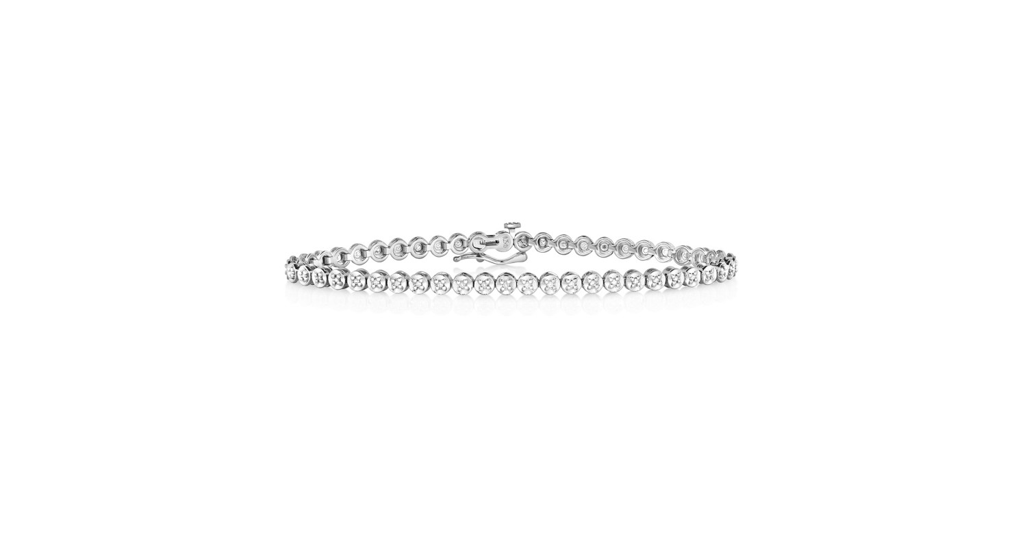 9ct White Gold 0.25ct Diamond Tennis Bracelet