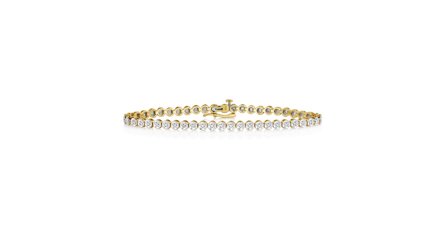 9ct Yellow Gold 0.50ct Diamond Tennis Bracelet