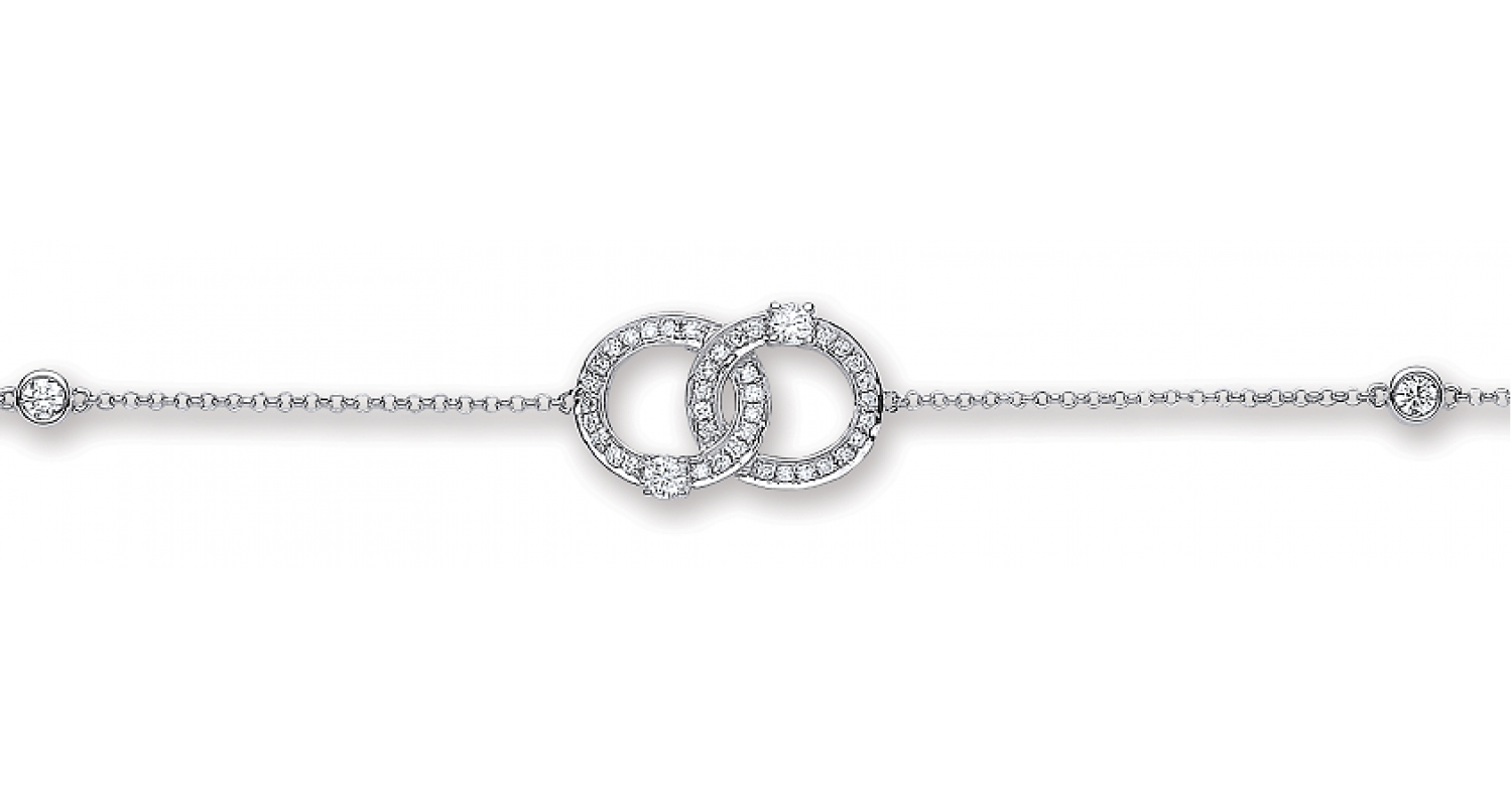 9ct White Gold 0.17ct Diamond Bracelet