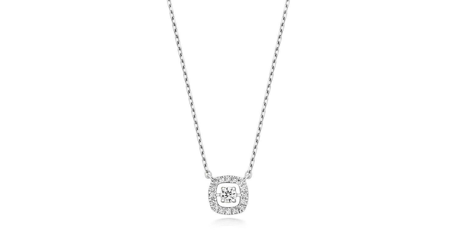 9ct White Gold Diamond Necklace