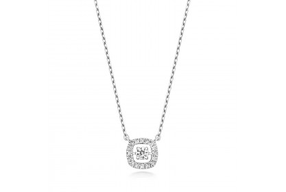 9ct White Gold Diamond Necklace