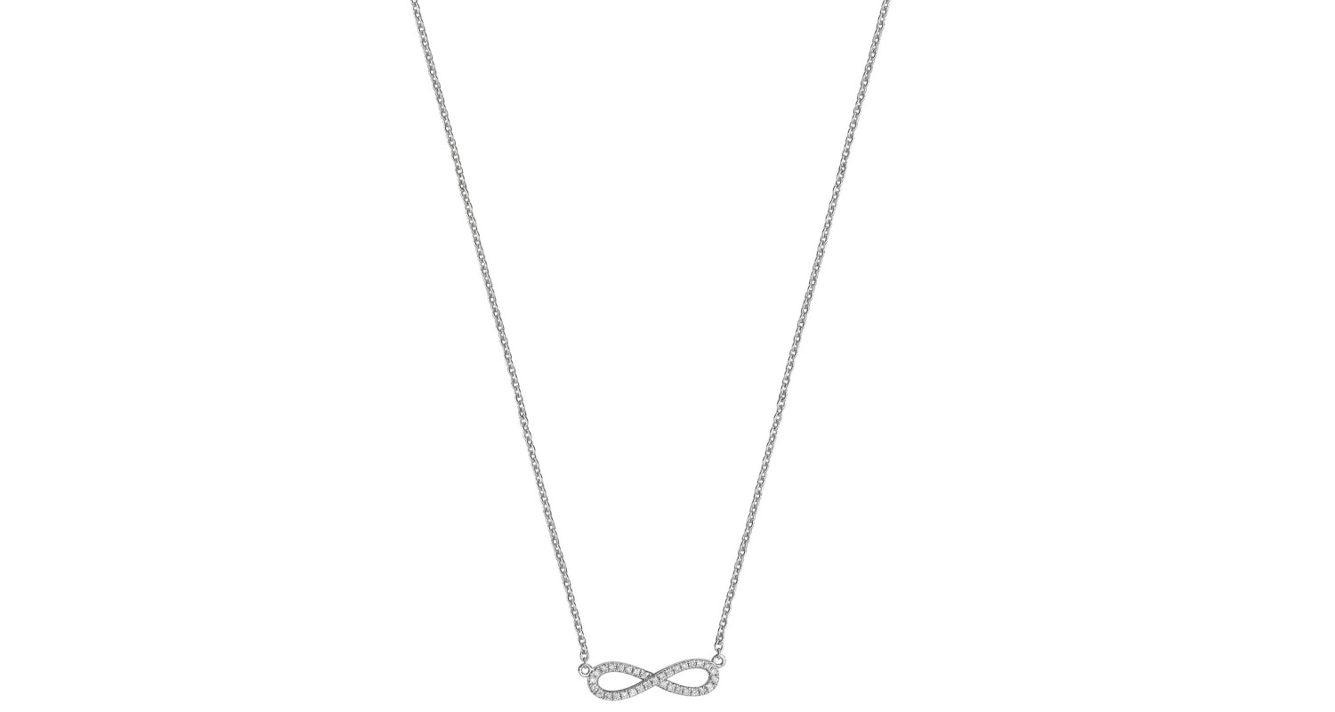 18ct White Gold Diamond Infinity Necklace