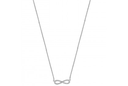 18ct White Gold Diamond Infinity Necklace