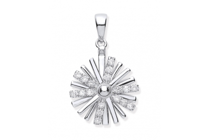 9ct White Gold 0.16ct Diamond Spinning Pendant