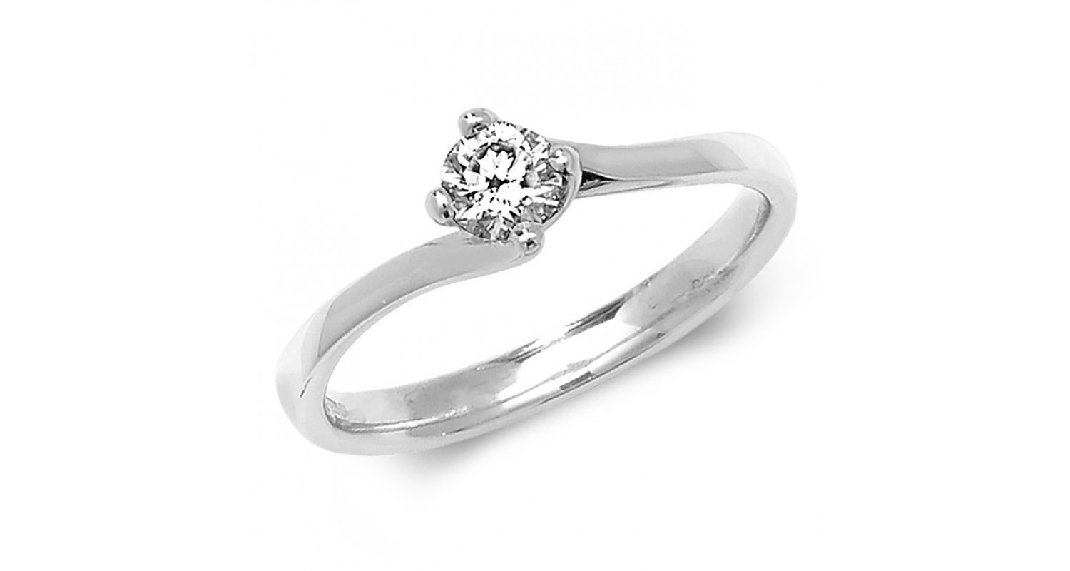 18ct White Gold Diamond 0.25ct Solitaire Twist Ring