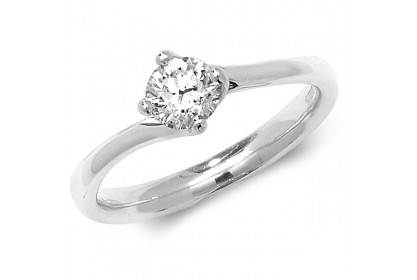 18ct White Gold Diamond 0.50ct Solitaire Twist Ring