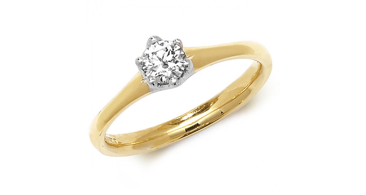 18ct Yellow Gold Diamond 0.25ct Solitaire Ring