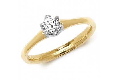 18ct Yellow Gold Diamond 0.25ct Solitaire Ring