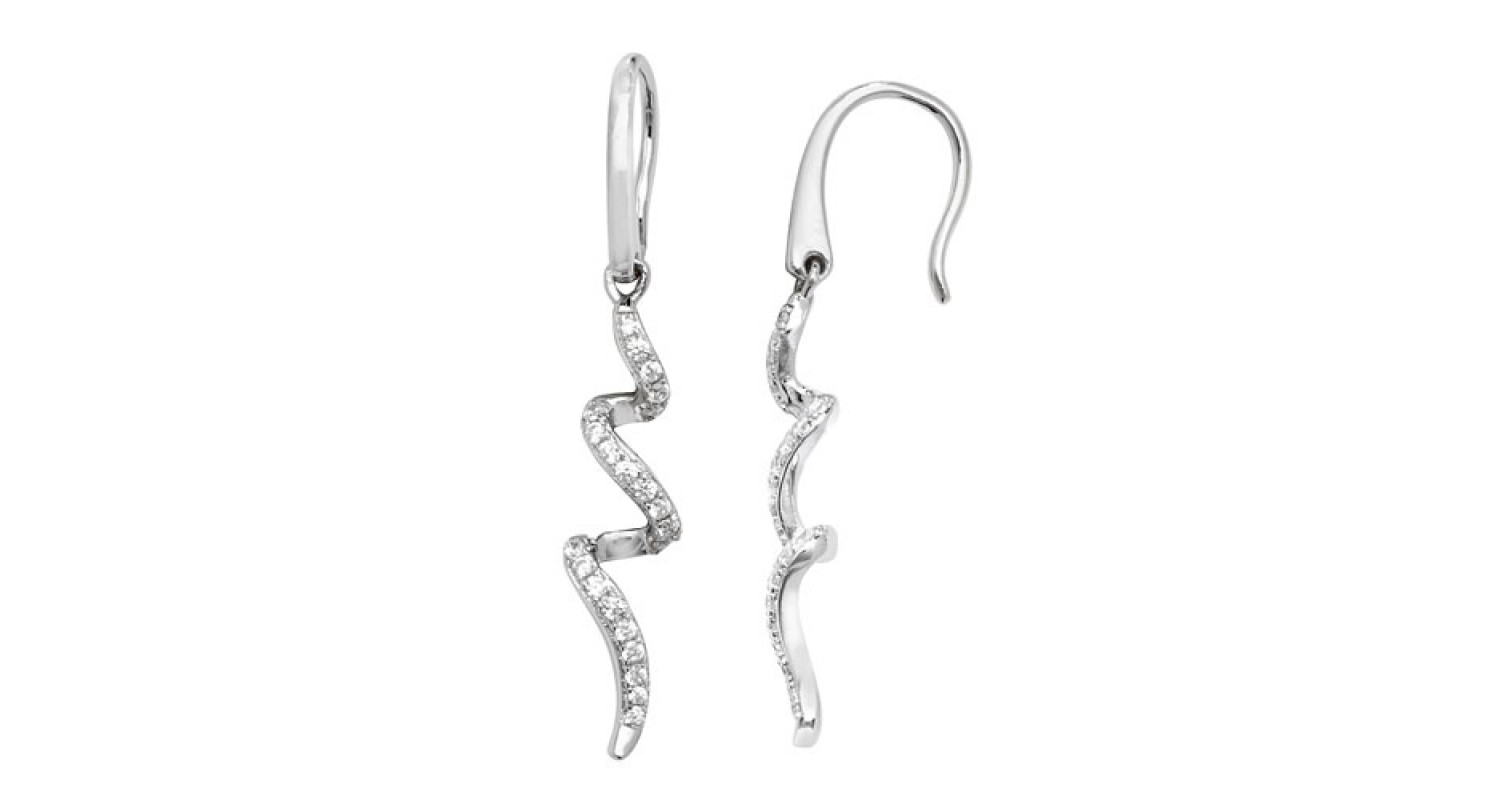 SILVER CZ DROP EARRINGS