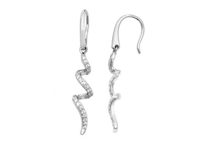 SILVER CZ DROP EARRINGS