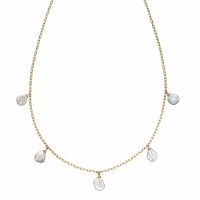 9ct Yellow Gold Keshi Pearl Charm Necklace