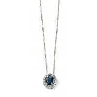 9ct White Gold Sapphire & Diamond Necklace