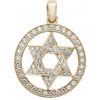 9ct Yellow Gold CZ Star of David Pendant