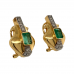 18ct Yellow Gold Emerald & Diamond Earrings