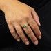 9ct Yellow Gold Emerald & Diamond Deco Ring