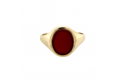 9ct Yellow Gold 1975 Carnelian Signet Ring