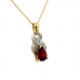 9ct Yellow Gold Garnet & Diamond Necklace