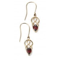 9ct Yellow Gold Garnet Earrings