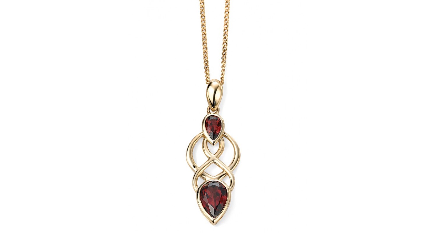 9ct Yellow Gold Garnet Necklace