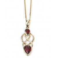 9ct Yellow Gold Garnet Necklace