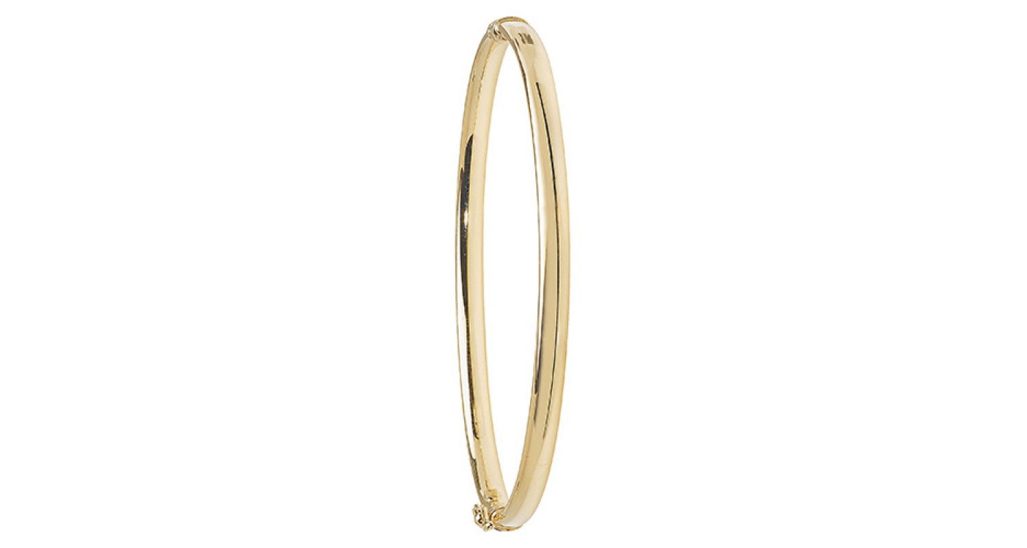 9ct Yellow Gold Hollow Hinged Bangle