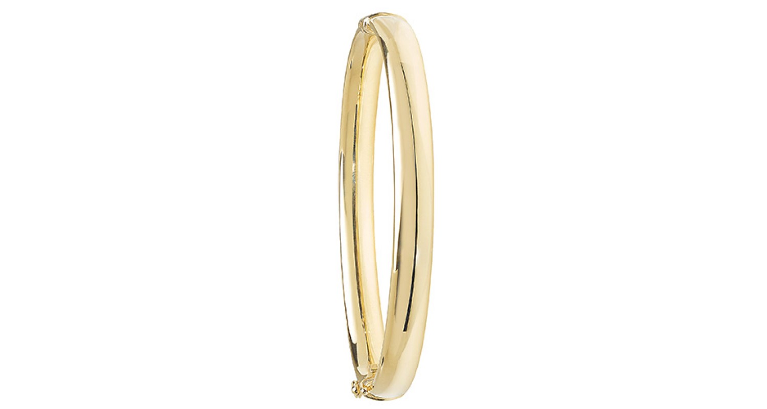 9ct Yellow Gold Hollow Hinged Bangle