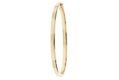 9ct Yellow Gold Plain Hinged Bangle