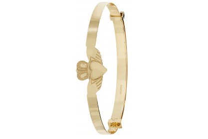 9ct Yellow Gold Babies' 3mm Expandable Claddagh Bangle