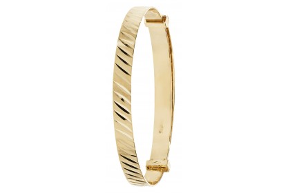 9ct Yellow Gold Babies' 4mm Expandable Diamond Cut Bangle