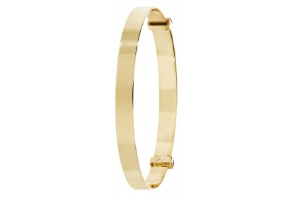 9ct Yellow Gold Babies' 4mm Expandable Plain Bangle