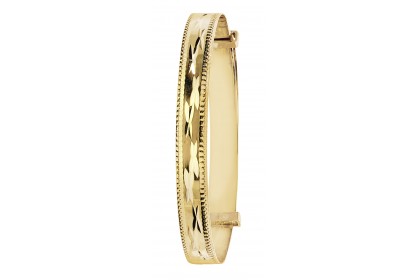 9ct Yellow Gold Babies' 5mm Expandable Diamond Cut Bangle